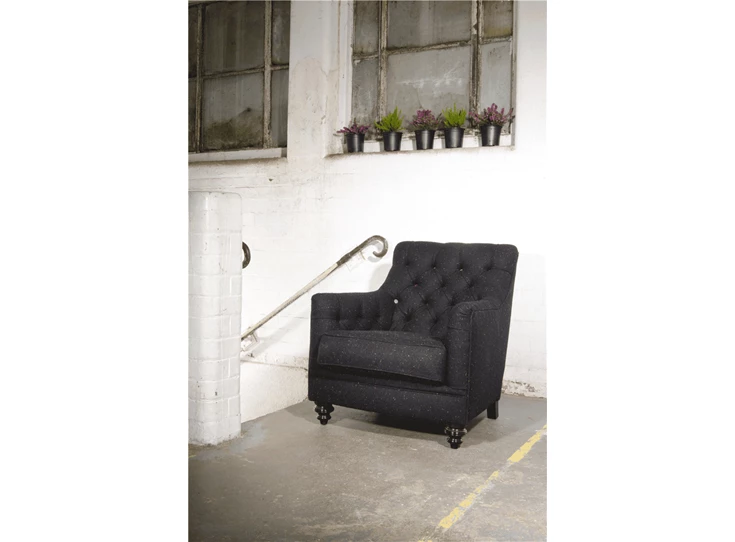 Fauteuil Glencoe met poef Tetred stof