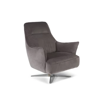 fauteuil Calma C056 Natuzzi Editions schuin draaistoel stof grijs