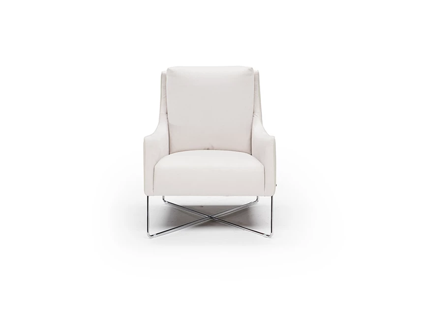 Regina B903 fauteuil wit leder gekruist onderstel natuzzi editions vooraanzicht