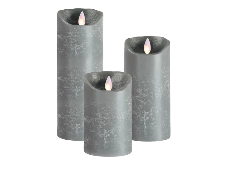 36552 Sompex Led kaars 8x23cm Grijs Collectie