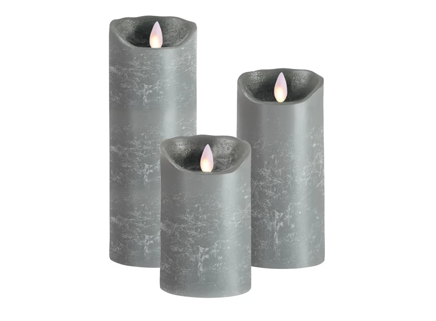36552 Sompex Led kaars 8x23cm Grijs Collectie