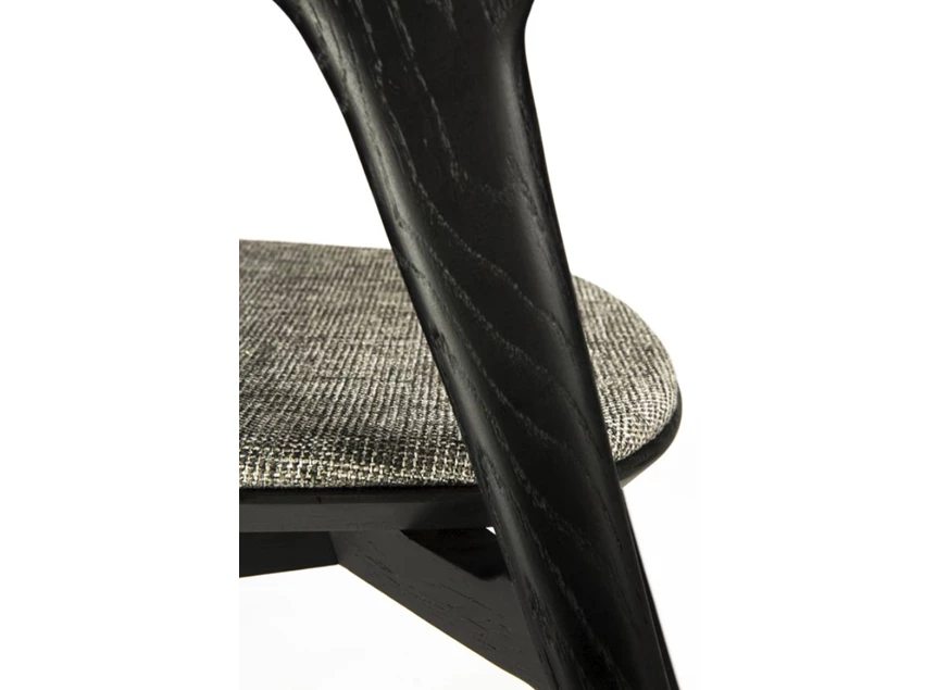 Oak Bok Black Dining Chair Grey Upholstery Ethnicraft Detail