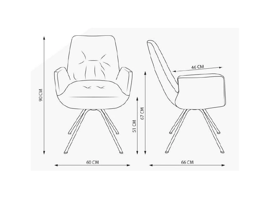 Technische fiche Armstoel Lody draaibaar