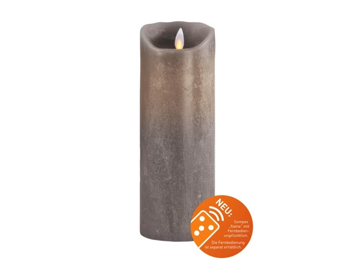 36542 Sompex LED Kaars Ø8cm H23cm Taupe