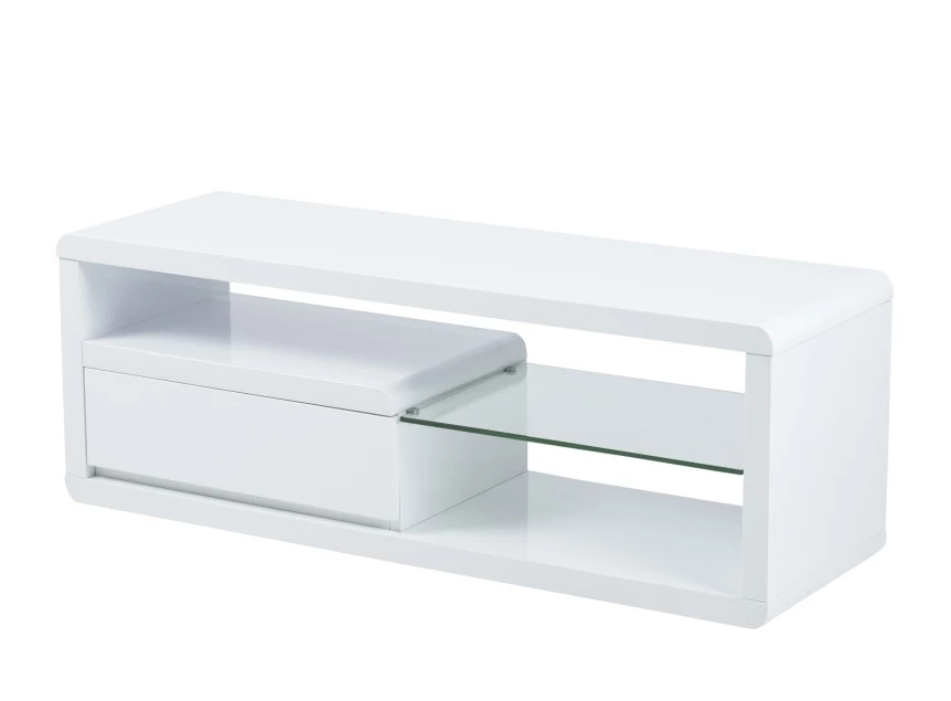Eran wit white led glas actona schuin tv meubel 120 cm