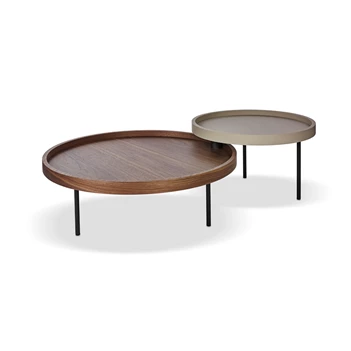 Salontafel Luna H630 lak walnoot Ronald Schmitt