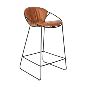 Barstoel Wire leder cognac Joli