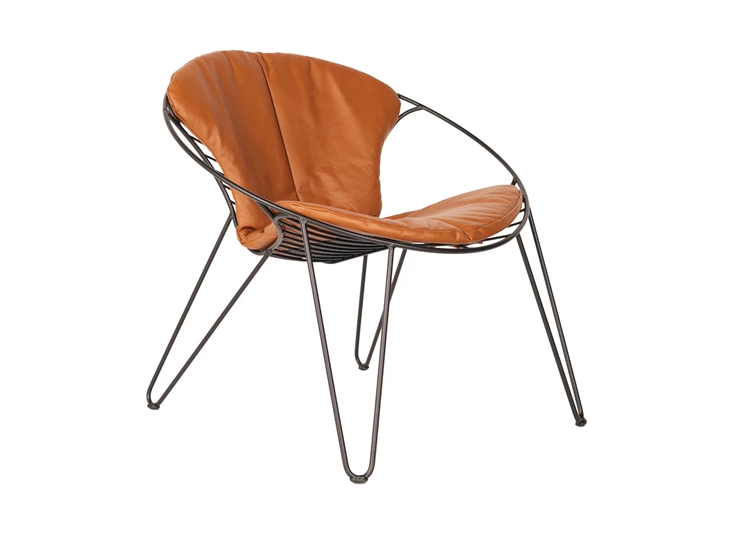 Low Chair Wire leder cognac Joli