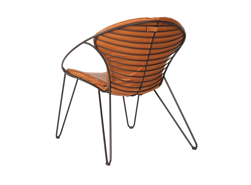 Achterkant Low Chair Wire leder cognac Joli