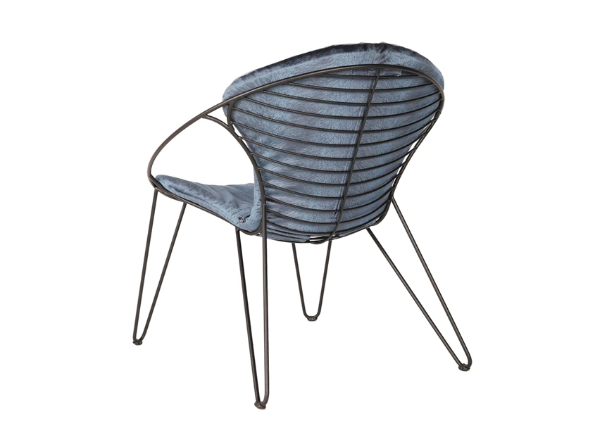 Achterkant Low Chair Wire velvet blue Joli
