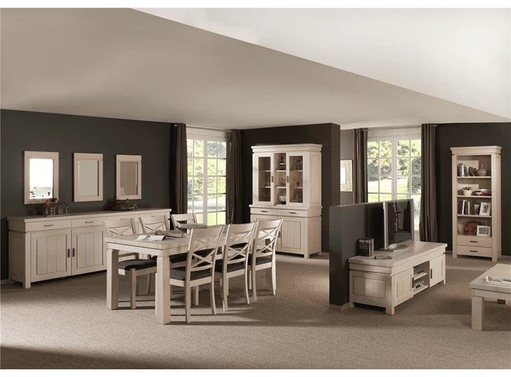 KAPRUN EETKAMER THEUNS LANDELIJK KLASSIEK EIK WHITE WASH MEUBELEN JONCKHEERE WONEN WOONKAMER