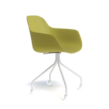 Stoel Bora op wieltjes PP kleuren Epoxy Perfecta Side/Front