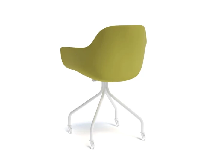 Stoel Bora op wieltjes PP kleuren Epoxy Perfecta Side/Back