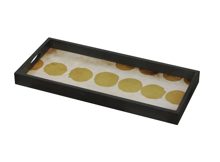 20442 Ethnicraft Sienna Dots Tray M 69x31x5cm Schuin