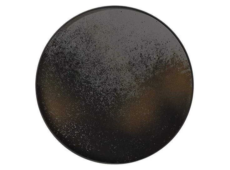 20331 Ethnicraft Heavy aged bronze mirror tray XL Ø92cm Bovenkant