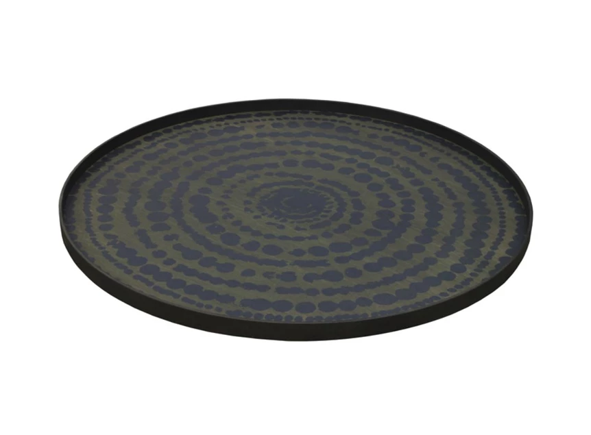 20449 Ethnicraft Midnight Beads Tray XL Ø92cm Schuin
