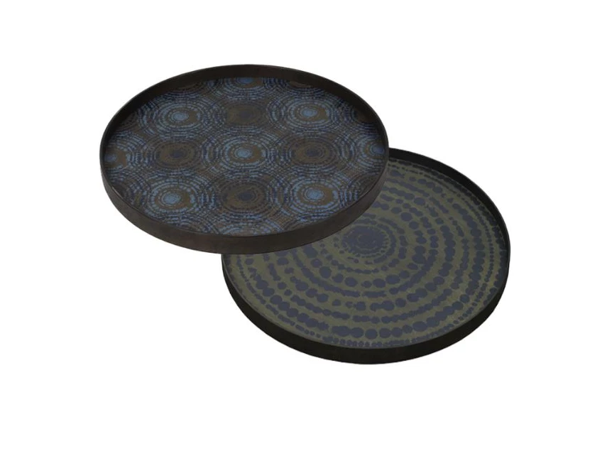 20449 Ethnicraft Midnight Beads Tray XL Ø92cm Duo