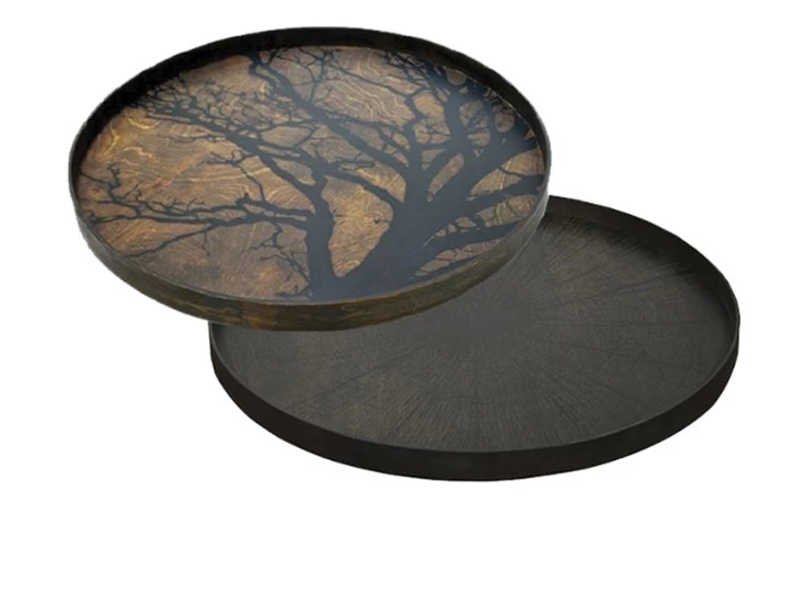 20379 Ethnicraft Black Slice Tray XL Ø92cm Duo