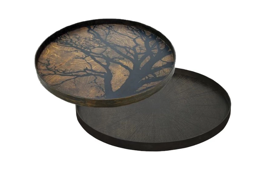 20379 Ethnicraft Black Slice Tray XL Ø92cm Duo