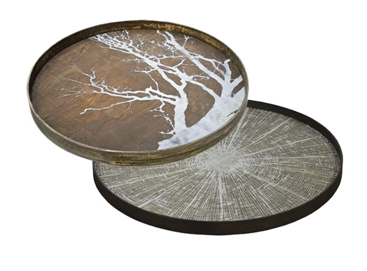 20378 Ethnicraft White Slice Tray XL Ø92cm Duo