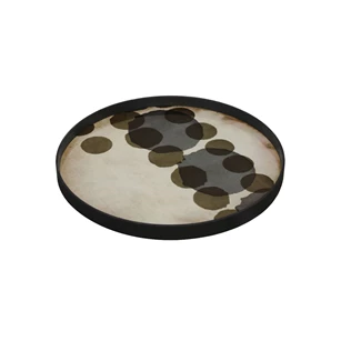 20440 Ethnicraft Slate Layered Dots Tray M Ø61cm Schuin