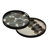 20440 Ethnicraft Slate Layered Dots Tray M Ø61cm Duo 20438