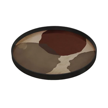 20439 Ethnicraft Overlapping Dots Tray L Ø61cm Schuin