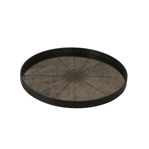 20407 Ethnicraft Bronze Slice Tray L Ø61cm Schuin