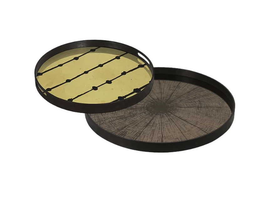 20407 Ethnicraft Bronze Slice Tray L Ø61cm Duo