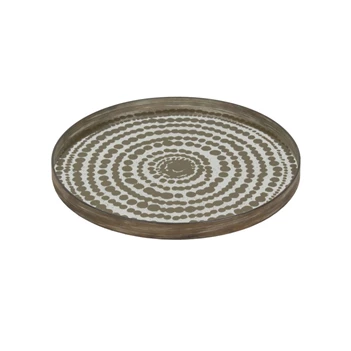 20373 Ethnicraft Gold Beads Tray L Ø61cm Schuin