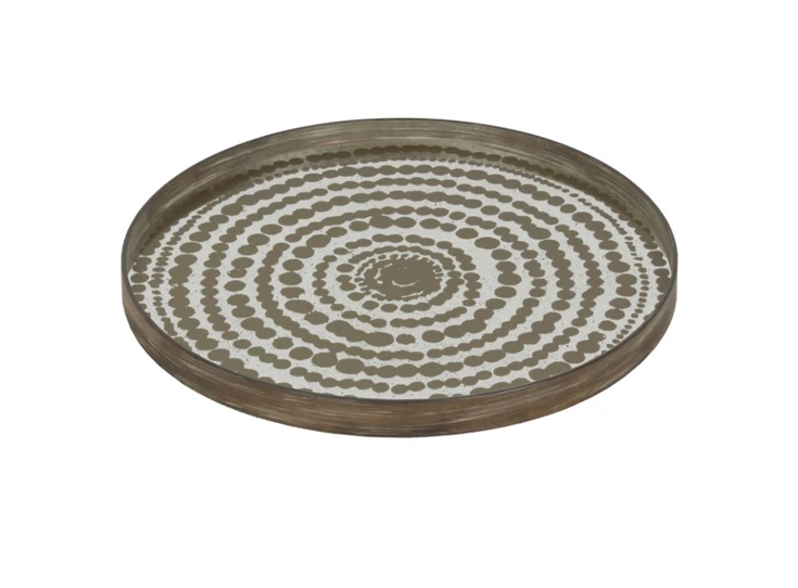 20373 Ethnicraft Gold Beads Tray L Ø61cm Schuin