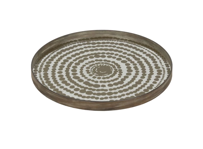 20373 Ethnicraft Gold Beads Tray L Ø61cm Schuin