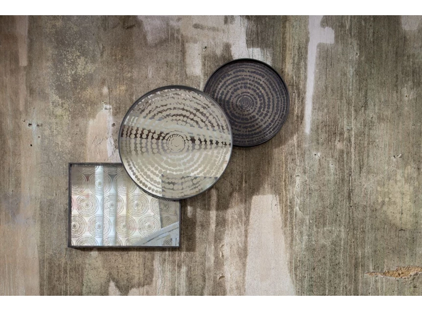 20373 Ethnicraft Gold Beads Tray L Ø61cm Sfeer Trio