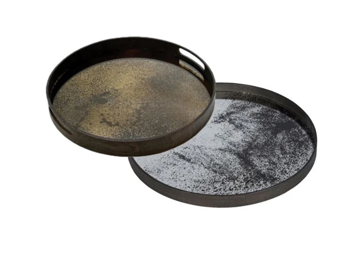 20315 Ethnicraft Clear Mirror Tray L Ø61cm Duo twee