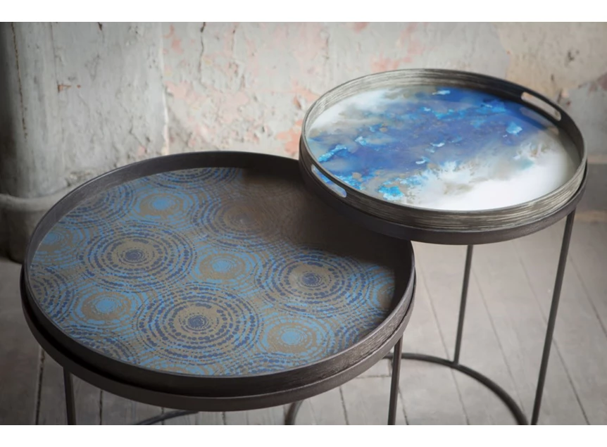 20374 Ethnicraft Seaside Beads Tray L Ø61cm Duo 20371 tafel