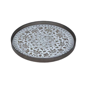 20336 Ethnicraft White Marrakesh Tray L Ø61cm Schuin