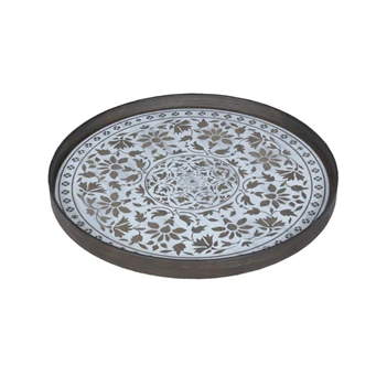 20336 Ethnicraft White Marrakesh Tray L Ø61cm Schuin