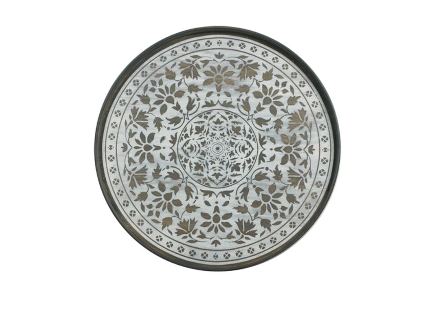 20336 Ethnicraft White Marrakesh Tray L Ø61cm Bovenkant
