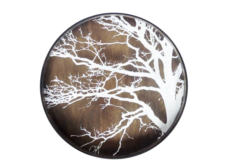 20303 Ethnicraft White Tree Wooden Tray L Ø61cm Bovenkant