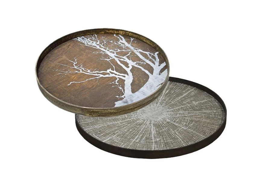 20303 Ethnicraft White Tree Wooden Tray L Ø61cm  Duo 20378 20305