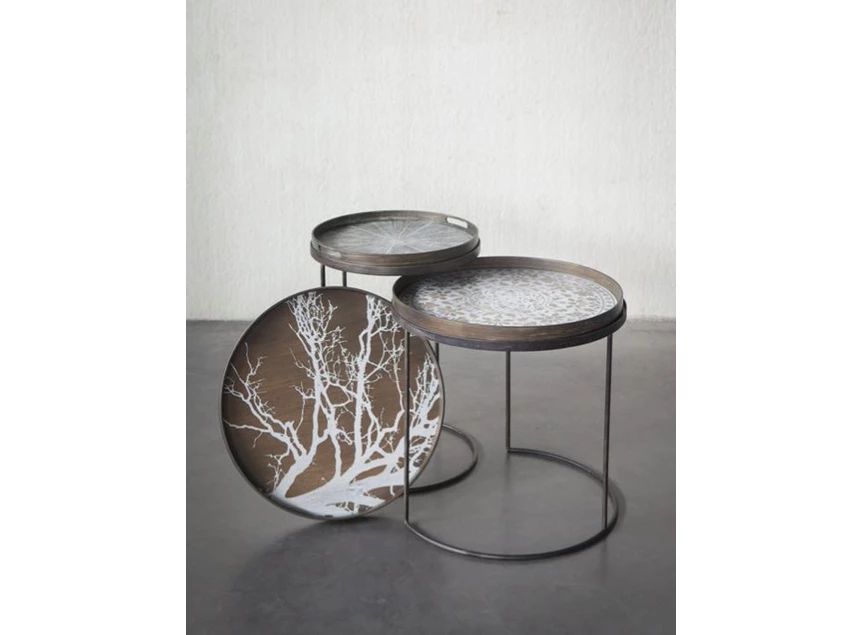 20303 Ethnicraft White Tree Wooden Tray L Ø61cm  Sfeer trio