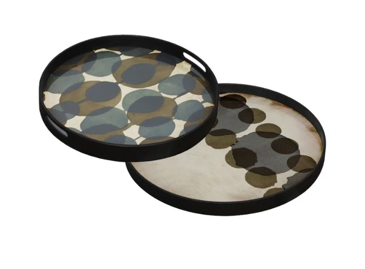 20438 Ethnicraft Connected Dots Tray S Ø48cm Duo