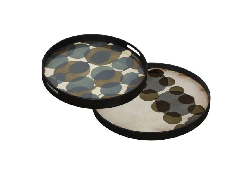 20438 Ethnicraft Connected Dots Tray S Ø48cm Duo