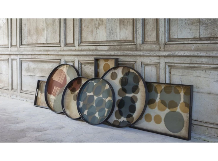 20437 Ethnicraft Pinot Layered Dots Tray S Ø48cm Collectie