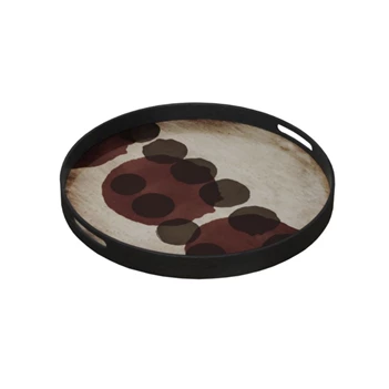 20437 Ethnicraft Pinot Layered Dots Tray S Ø48cm Schuin