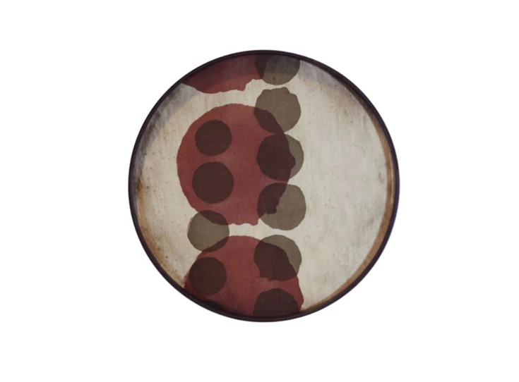 20437 Ethnicraft Pinot Layered Dots Tray S Ø48cm Bovenkant