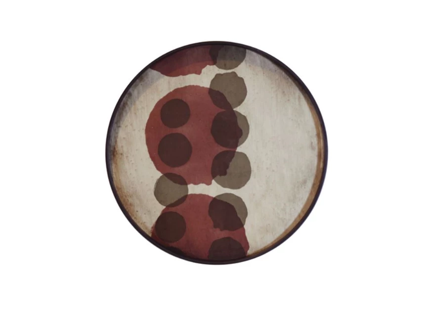 20437 Ethnicraft Pinot Layered Dots Tray S Ø48cm Bovenkant