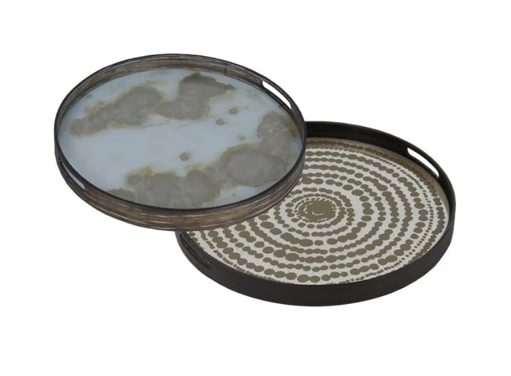 20361 Ethnicraft Mist Gold Organic Tray S Ø48cm Duo 20373