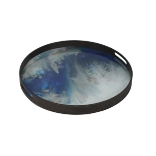 20374 Ethnicraft Blue Mist Organic Tray S Ø48cm Schuin