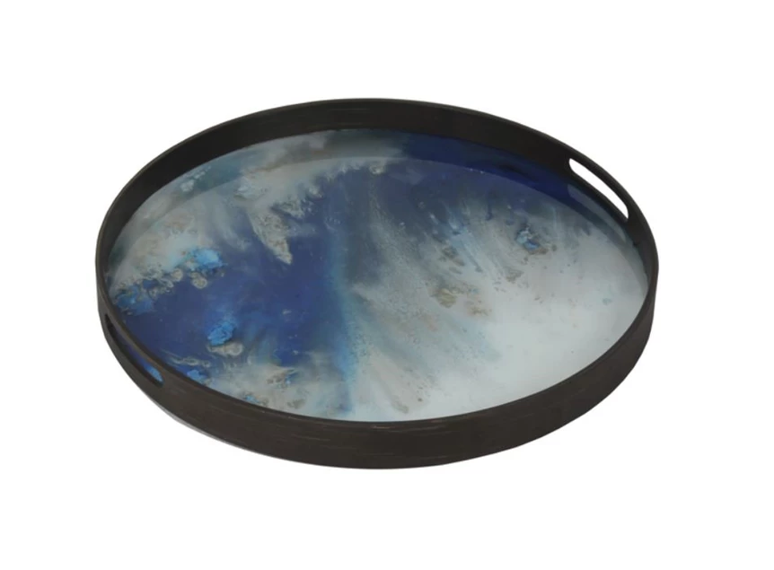 20374 Ethnicraft Blue Mist Organic Tray S Ø48cm Schuin